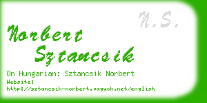 norbert sztancsik business card